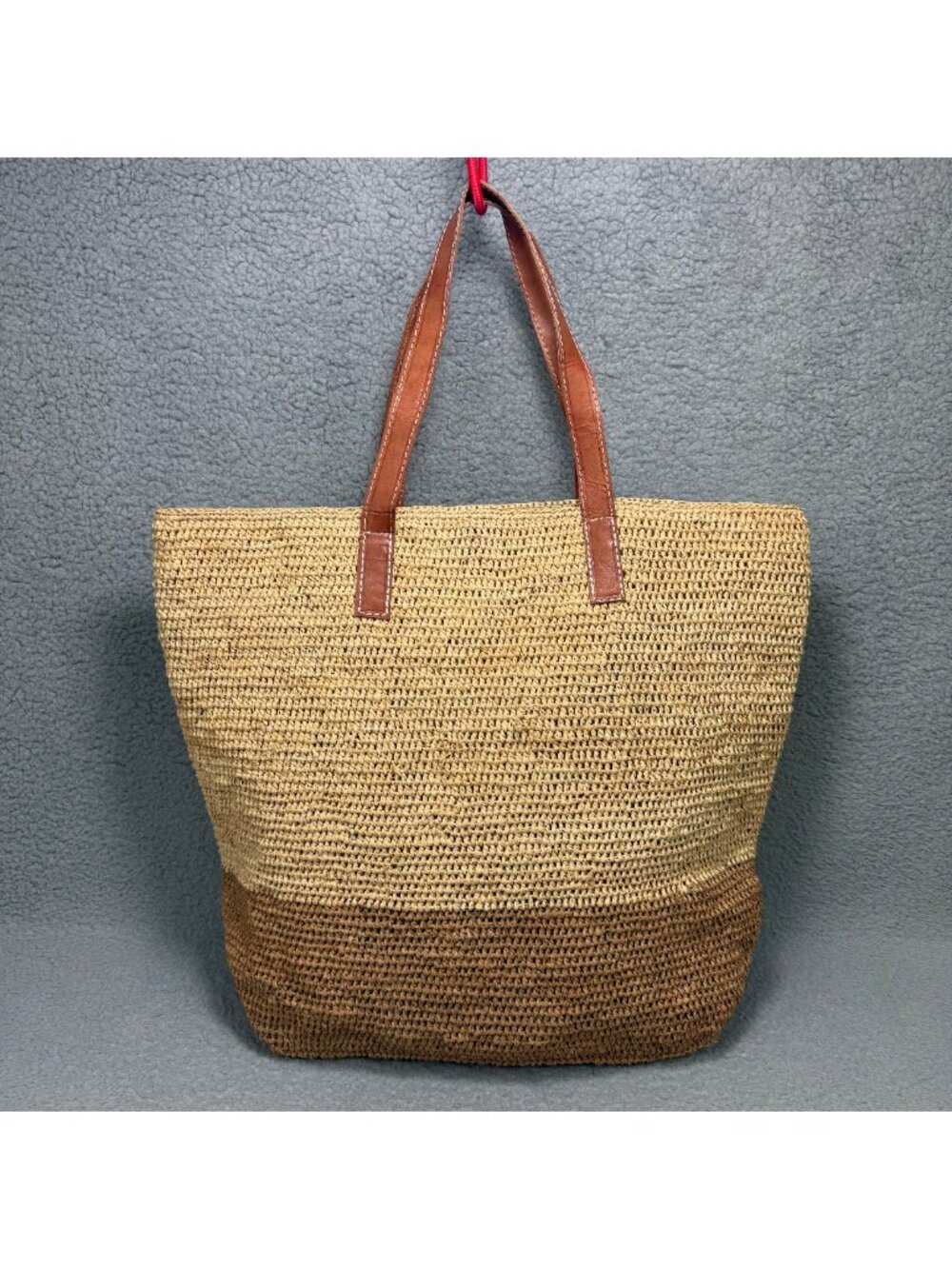 Mar Y Sol Tote Bag Large Tan Brown Montauk Raffia Straw Beach Shoulder Handbag